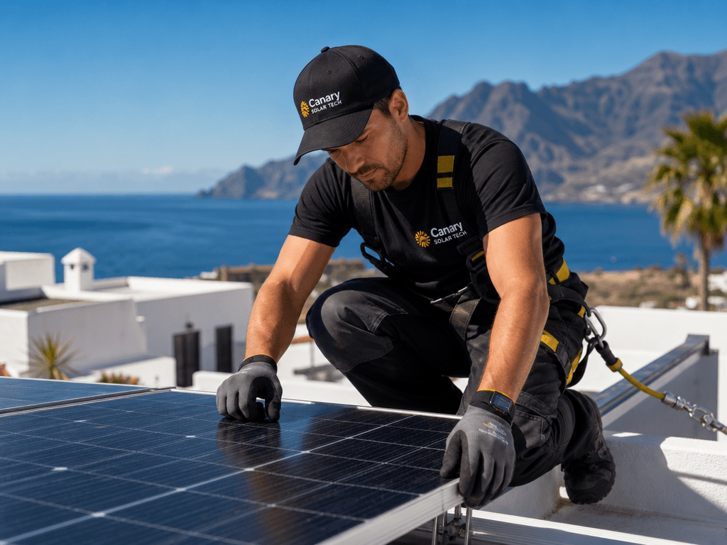 Instalación de placas solares de autoconsumo en una vivienda de Tenerife